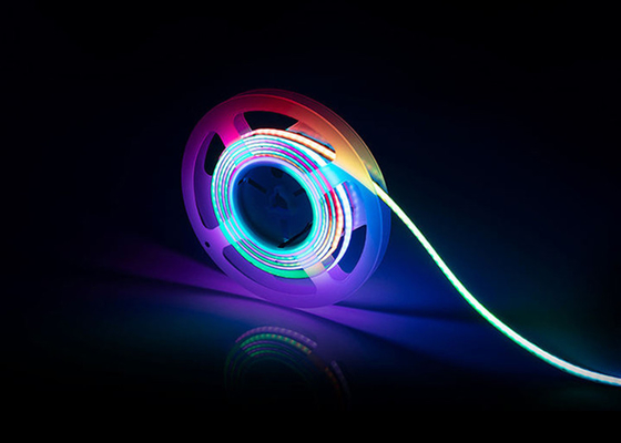 Do ponto flexível da tira do diodo emissor de luz da ESPIGA do alto densidade cor larga livre da C.C. 5V 12mm Digitas RGB