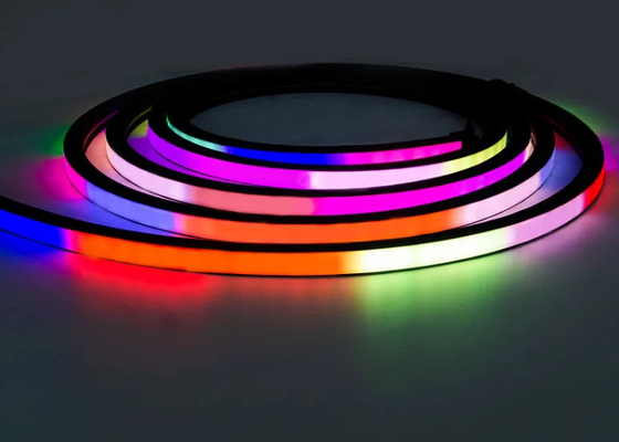 12V 24V Flexível RGB LED Neon Light 16x16mm 20x20mm Preto Cor Adressável