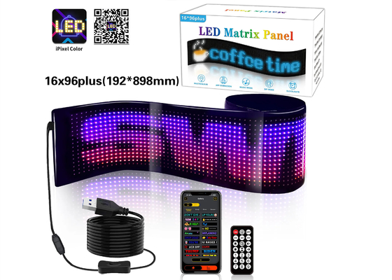 Animação de padrão de texto personalizado Painel de matriz LED para publicidade e promoção Display RGB Color APP Smart Interior LED Screen