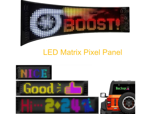 Aplicação de controle de sinalização publicitária de janela traseira Display digital com 192x898mm LED Soft Display Rolling Pattern Image Animation