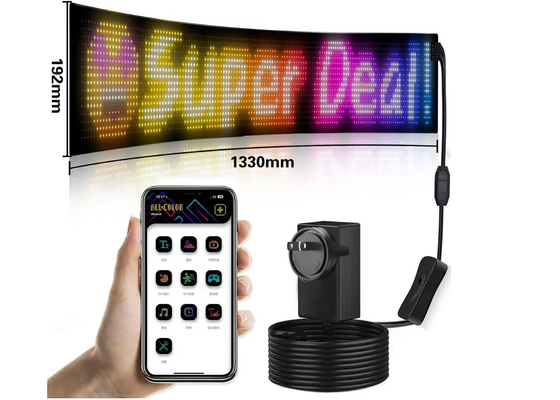 Ecrã de visualização digital de janela de carro LED Multifunção Programável Matriz de quadro publicitário decorativo