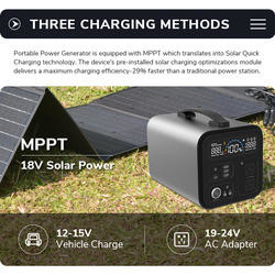 Central elétrica portátil do íon 1000W do lítio de MPPT para o telefone celular e a emergência do portátil
