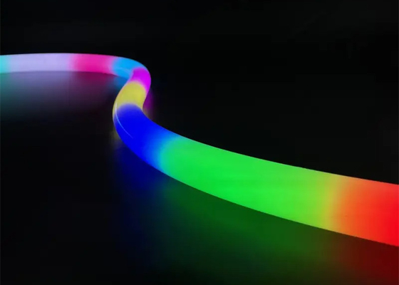 Barra de luz digital endereçável RGB Led Neon 360° Redondo 25mm Magic Color Controle externo