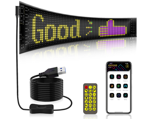 16*64 Ecrã LED flexível Ecrã externo Painel à prova d'água Janela do carro LED Folha de papel