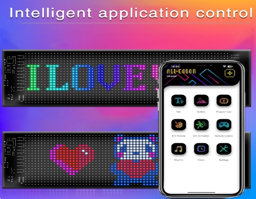 App Control LED Sign Board 20*64 Flexível USB Programável Custom Scrolling Message Sinais de carro Display Digital