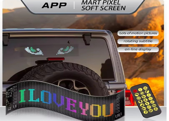 Programação DIY Scrolling Text 5V USB Wireless Control RGB Flexível LED Car Sign Para publicidade