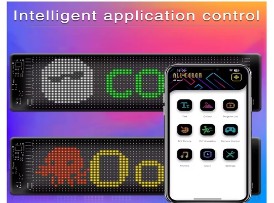 Pixel RGB Led Flexível Display App Bluetooth Car Advertising Screen Car Ip65 Waterproof Soft Digital Display Screen