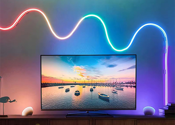 5M Full Color RGB Led Neon Flexível Silicone Ambient Light Strip Smart DIY Digital Running Strip Light Set TUYA APP