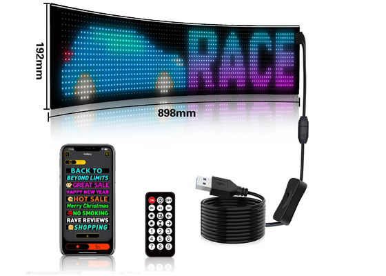 Animação de padrão de texto personalizado Painel de matriz LED para publicidade e promoção Display RGB Color APP Smart Interior LED Screen