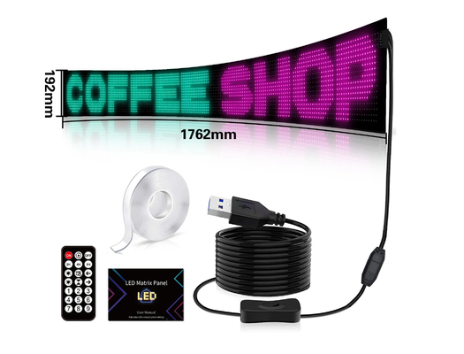 16*192 LED Smart Soft Screen App Control Car Pixel Display para sinalização publicitária de lojas
