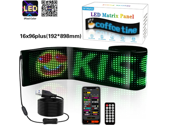 DIY LED Sign Matrix Panel Screen APP Control For Shop Billboard Bar Carro NOVO Tamanho 1696 Plus
