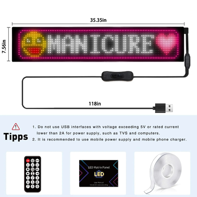 DIY LED Sign Matrix Panel Screen APP Control For Shop Billboard Bar Carro NOVO Tamanho 1696 Plus