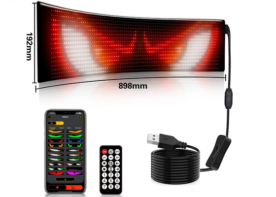 5VDC USB / 2A Super Truck Demon Eye LED Soft Screen APP Bluetooth Programação de Carros Publicidade Screen Evil Eyes