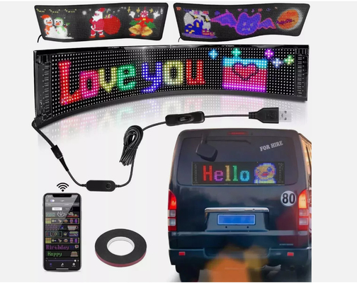 5VDC USB / 2A Super Truck Demon Eye LED Soft Screen APP Bluetooth Programação de Carros Publicidade Screen Evil Eyes