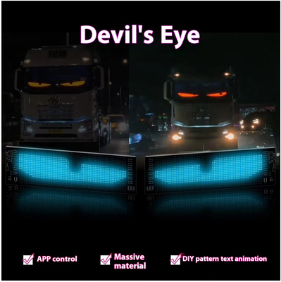 Smart Car Sticker 120x595mm RGB Dinâmico LED Caminhão Demon Eye Light Para Smart Display Exterior IP65