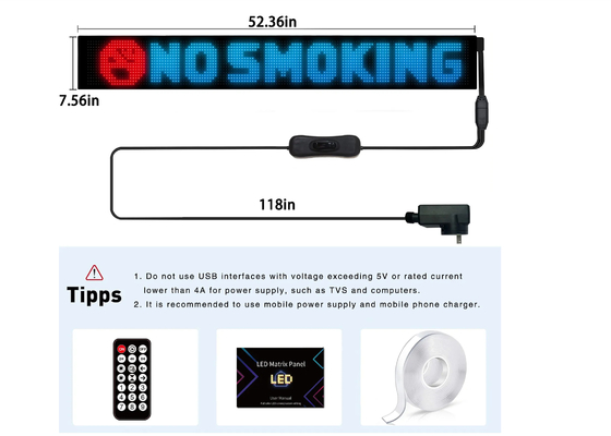 Controle remoto Display RGB Programável, Vitrina de loja Publicidade LED Display Soft