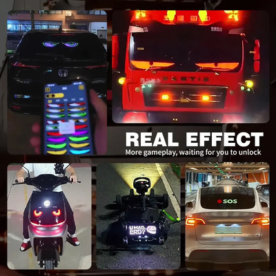 5VDC USB/2A Farol Diabo Vermelho Olho Caminhão Para-brisas LED sinal Demon Eye Led Farol Para Motocicleta