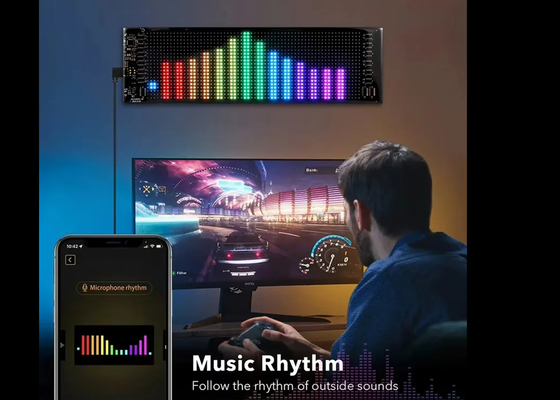 Aplicação de controle de sinalização publicitária de janela traseira Display digital com 192x898mm LED Soft Display Rolling Pattern Image Animation