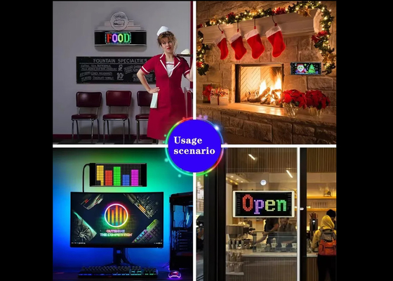 Aplicação de controle de sinalização publicitária de janela traseira Display digital com 192x898mm LED Soft Display Rolling Pattern Image Animation