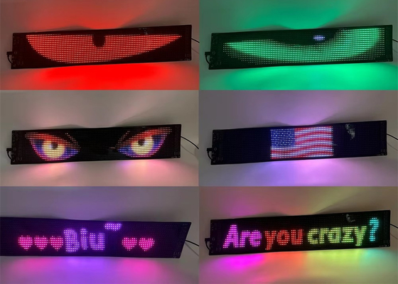 Modos personalizados sinais de animação LED para caminhão 5VDC USB/2A Scrolling Text 120x595mm tela de exibição