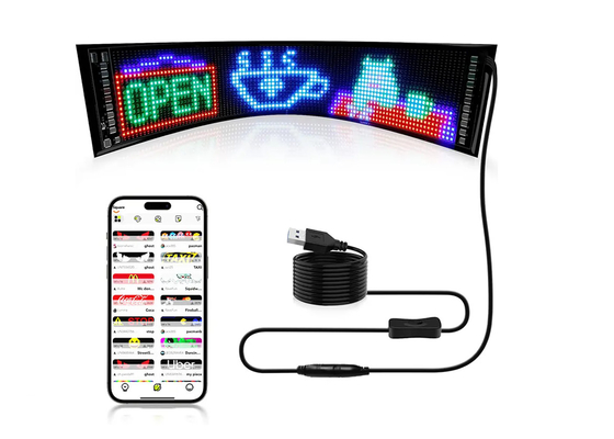 Caminhão Devil Eye LED Screen Car Light Caminhão Dinâmico LED Light Smart Car Sticker painel LED programável para pára-brisas de caminhão