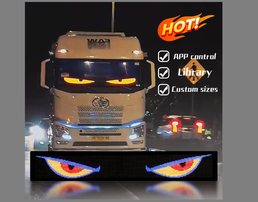 Caminhão Devil Eye LED Screen Car Light Caminhão Dinâmico LED Light Smart Car Sticker painel LED programável para pára-brisas de caminhão