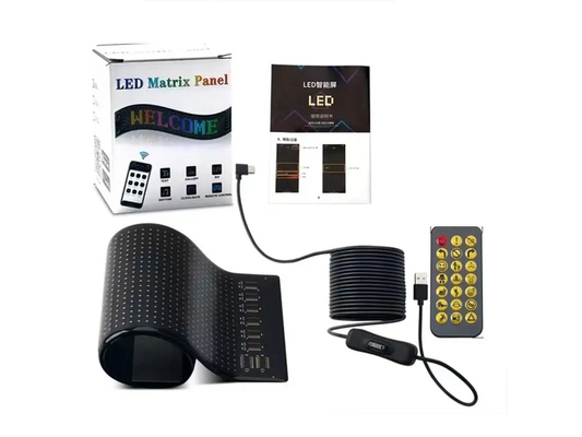 5VDC USB/2A 37x8.5cm LED Matrix Display Painel de carro Flexível Pixel Programável Scrolling Publicidade para DIY Animação Texto
