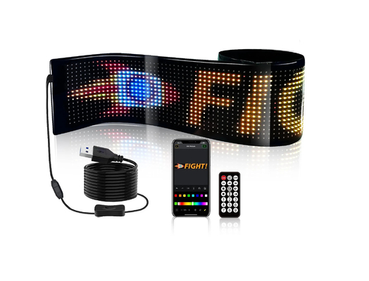 5VDC USB/2A 37x8.5cm LED Matrix Display Painel de carro Flexível Pixel Programável Scrolling Publicidade para DIY Animação Texto