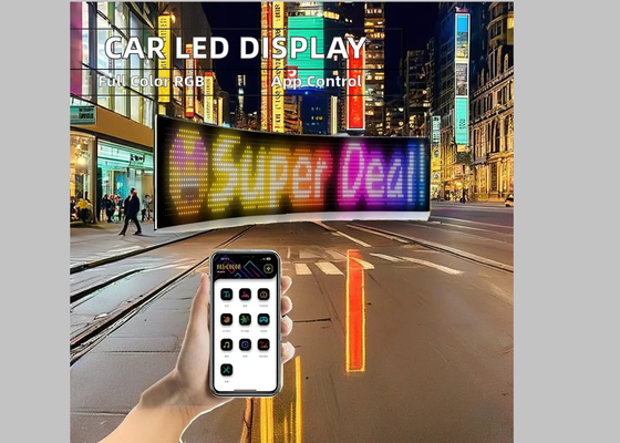 Ecrã de visualização digital de janela de carro LED Multifunção Programável Matriz de quadro publicitário decorativo