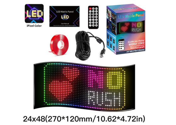 Display de luz flexível de 24*48 LED APP Control Car Advertising Screen Ip65 Full Color High Definition Car Display