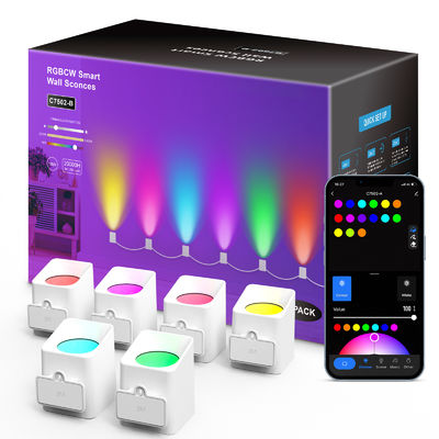 Controle Bluetooth RGBCW Adressável Smart Sconces de Parede / Eave Lights Para Decoração de Natal