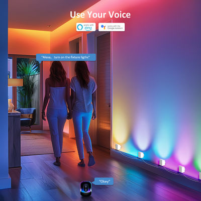 Controle Bluetooth RGBCW Adressável Smart Sconces de Parede / Eave Lights Para Decoração de Natal