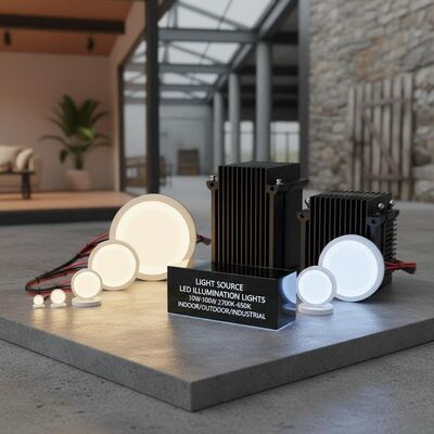 Fonte de luz Iluminação LED Luzes de 10W a 100W Temperatura de cor 2700K a 6500K Adequado para projetos de iluminação interna, externa e industrial