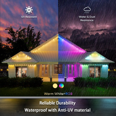 Pixel Light Natal Decoração de casa colorida 2024 RGB LED programável Forma IP65 Iluminação de férias impermeável