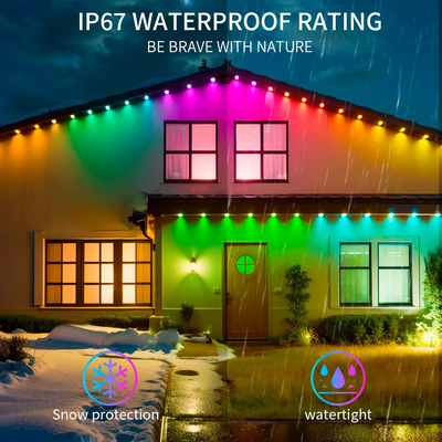 Pixel Light Natal Decoração de casa colorida 2024 RGB LED programável Forma IP65 Iluminação de férias impermeável