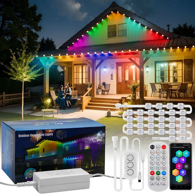 Pixel Light Natal Decoração de casa colorida 2024 RGB LED programável Forma IP65 Iluminação de férias impermeável